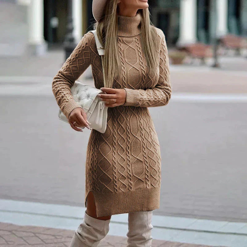 cable knit midi sweater dress Warm Plus Size Dresses for Girls-Spring2026 Fabric 52% rayon Size:M (US 6-8)
