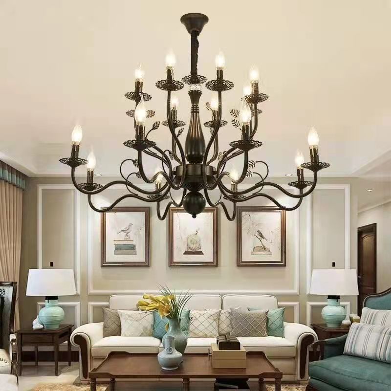 Silva Chandelier Rustic Glass Living Room Bedroom - Neutralighting