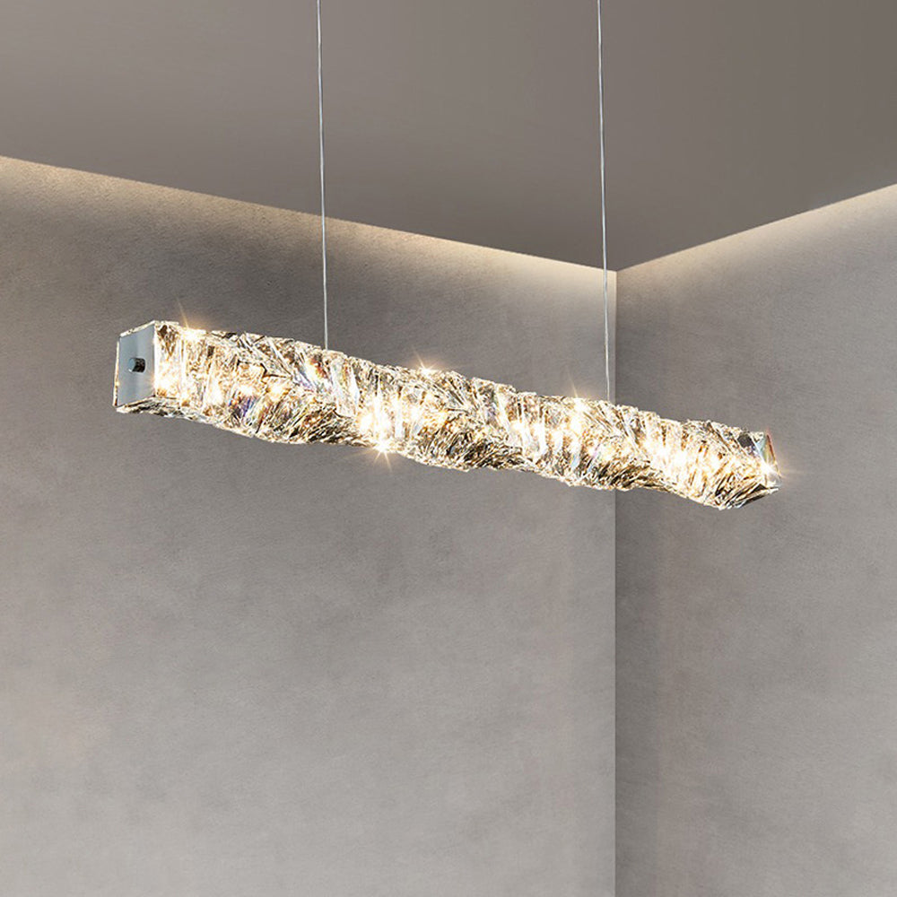 Kristy Crystal Sliver and Gold Pendant Light, Stainless Steel | ventumra