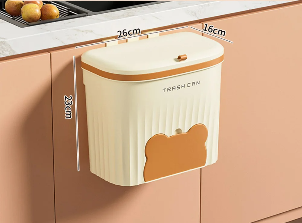 Wall-Mounted Waste Bin with Lid – 8.5L / 12L Kitchen & Bathroom