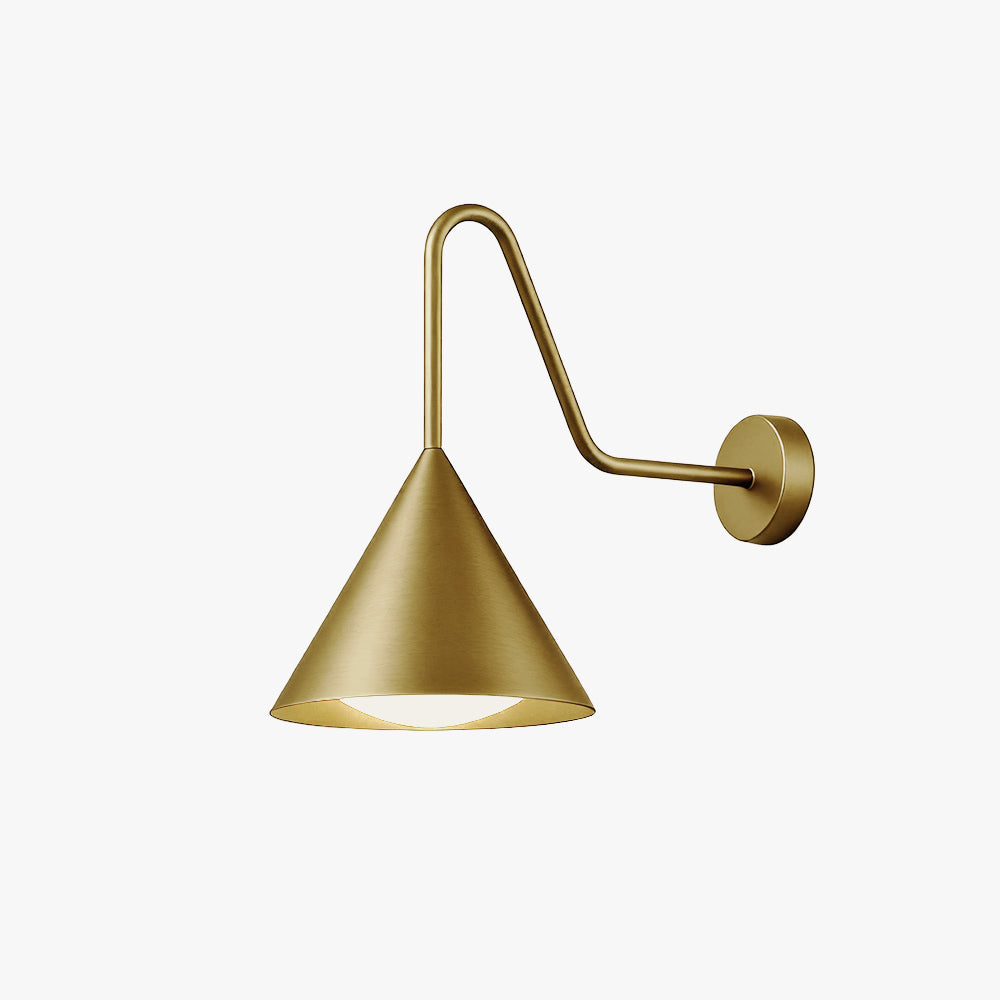 Ray Modern Minimalist Cone Metal Outdoor Waterproof Wall Lamp，Black/Gold | ventumra