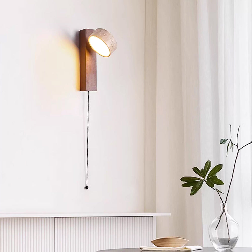 Ritta  Wall Light Travertine Wood | ventumra