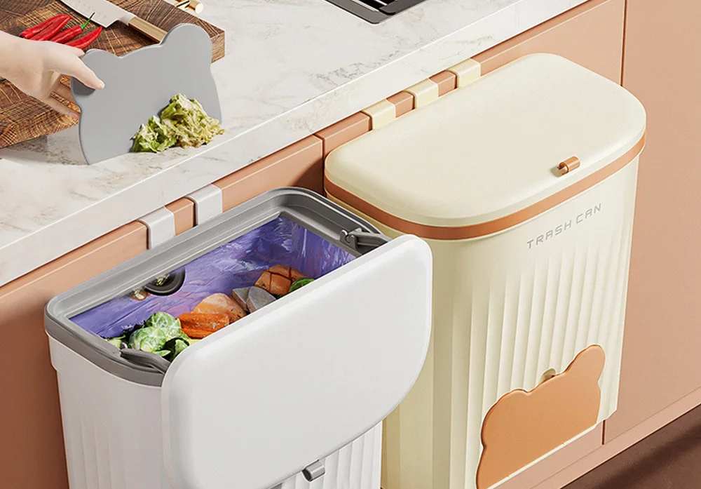 Wall-Mounted Waste Bin with Lid – 8.5L / 12L Kitchen & Bathroom