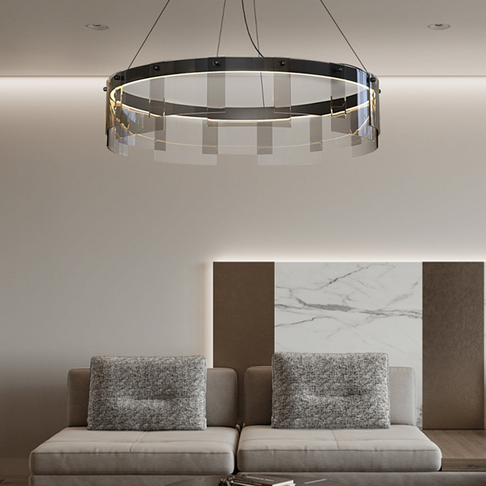 Arisha Modern Ring Metal Pendant Light, Black | ventumra