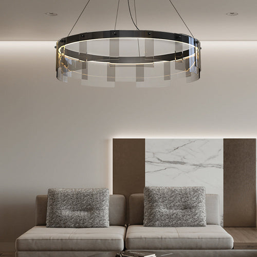 Arisha Modern Ring Metal Pendant Light, Black | ventumra