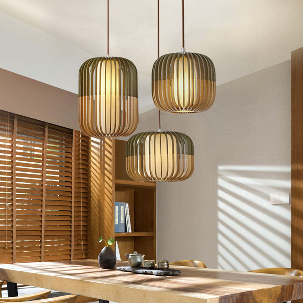 Muto Modern Birdcage Wood Pendant Light | ventumra