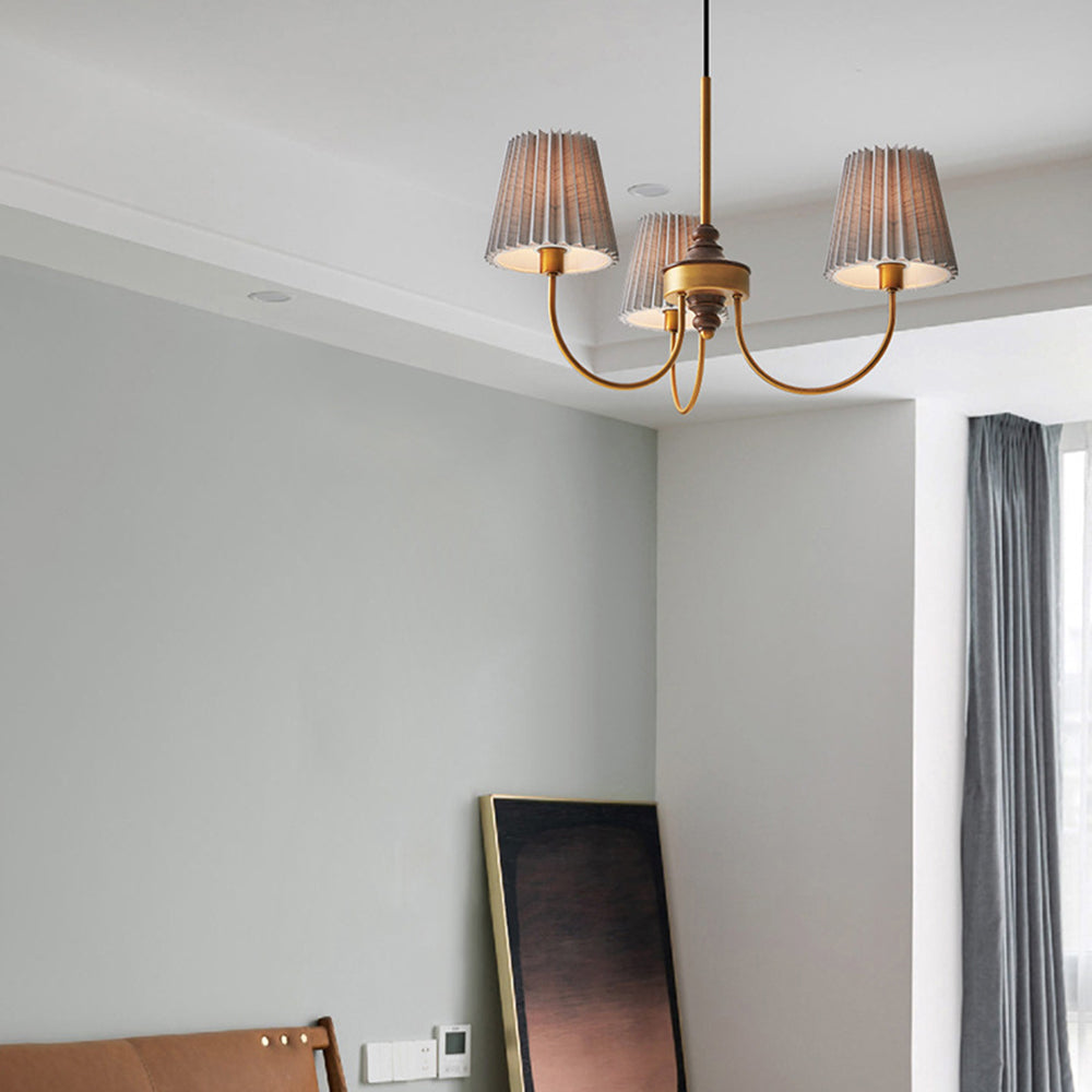 Silva Modern Retro Fabric Chandelier, White/Green | ventumra