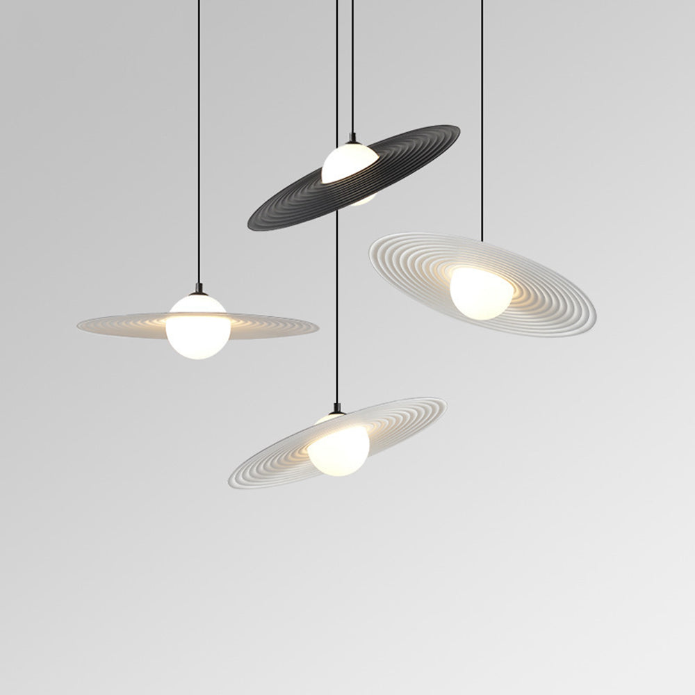 Arisha Minimalist Star Ring Pendant Light,Black/White | ventumra