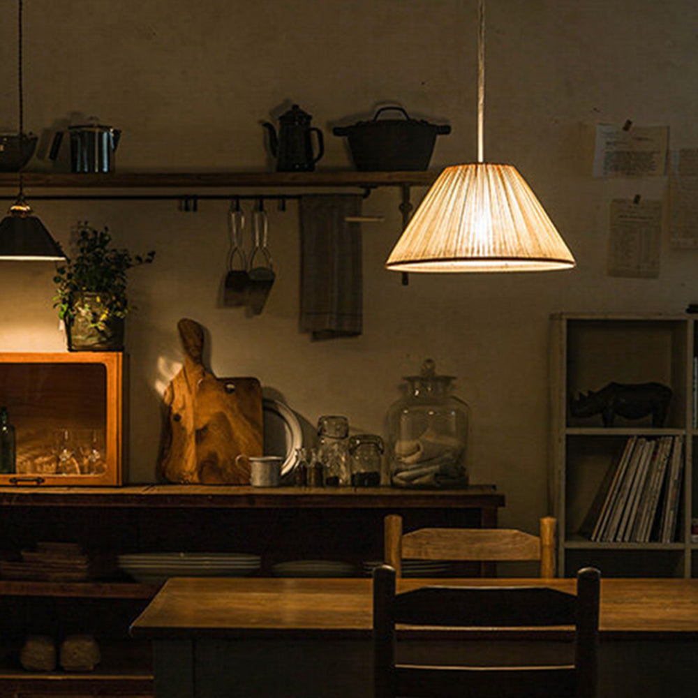 Ritta Falten Pendelleuchte Wabi Sabi, Metall/Stoff, Wohnzimmer | ventumra