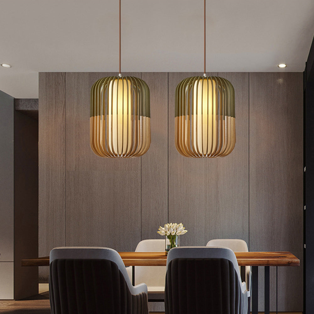 Muto Modern Birdcage Wood Pendant Light | ventumra