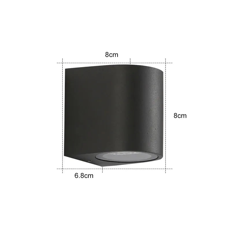 Tavon Minimalist Metal Square Outdoor Wall Lamp, Black | ventumra