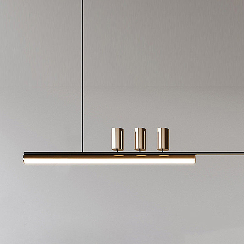 Aria Modern Long LED Pendant Light Black Metal Dining Room | ventumra