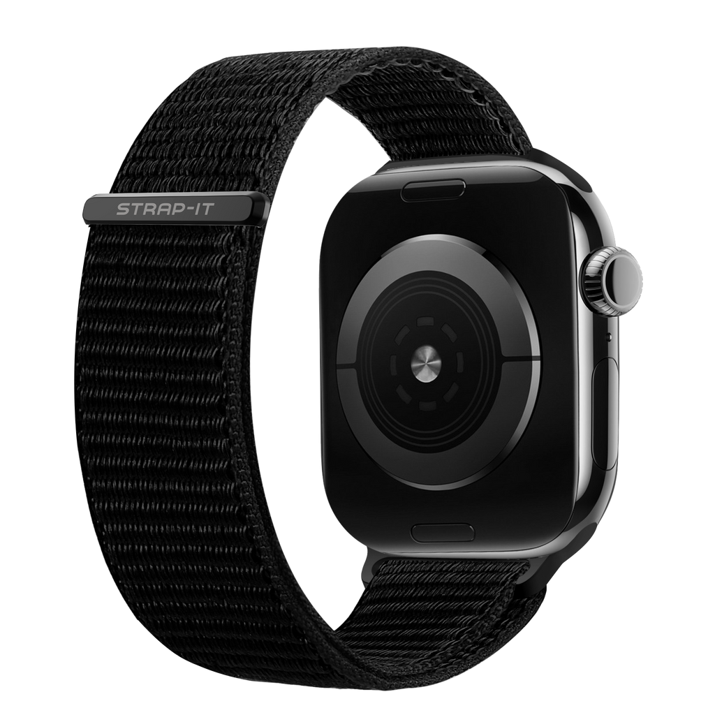 Fekete nejlon Apple Watch-szíj a kényelmes mindennapi viseletért | Ventumra