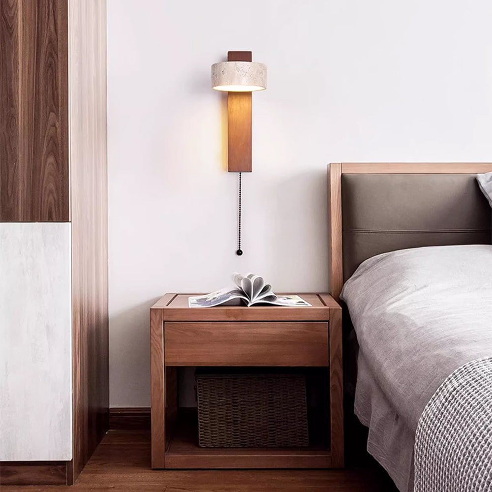 Ritta  Wall Light Travertine Wood | ventumra