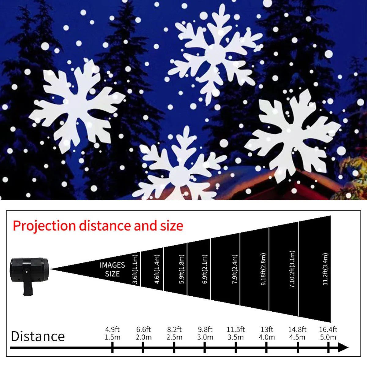 Snowflake Magic LED Projector — USB Powered, Weatherproof