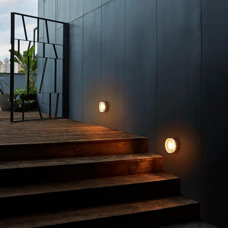 Ray Modern Mini Bubble Metal/Glass Outdoor Wall Lamp, Transparent | ventumra
