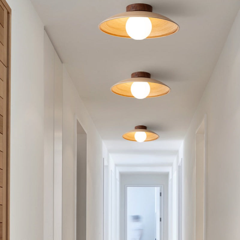 Muto Vintage Flush Mount Ceiling Light Wood/Metal/Glass Bar/Hotel | ventumra