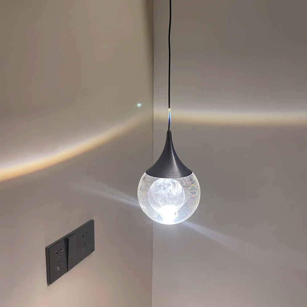 Aria Minimalist Moon Metal Pendant Light,Black | ventumra