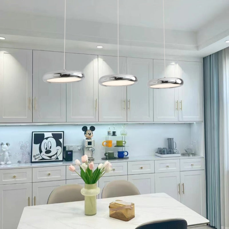 Aria Modern Minimalist Pendant Light Red Black Silver Metal Bedroom | ventumra