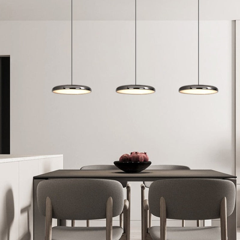 Aria Modern Minimalist Pendant Light Red Black Silver Metal Bedroom | ventumra