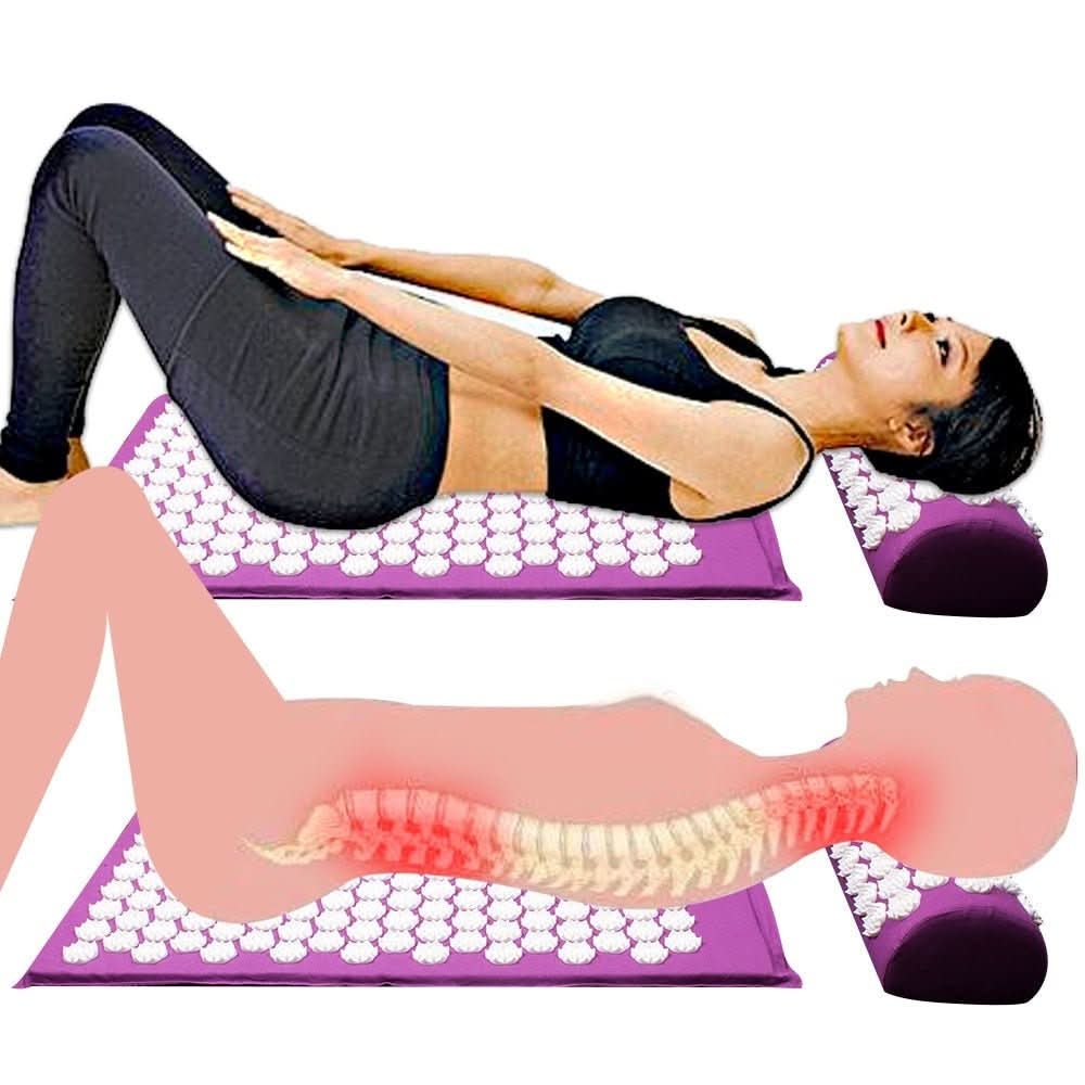 CalmFlow Acupressure Yoga Mat and Cushion Set — High-Density Contoured Node Design