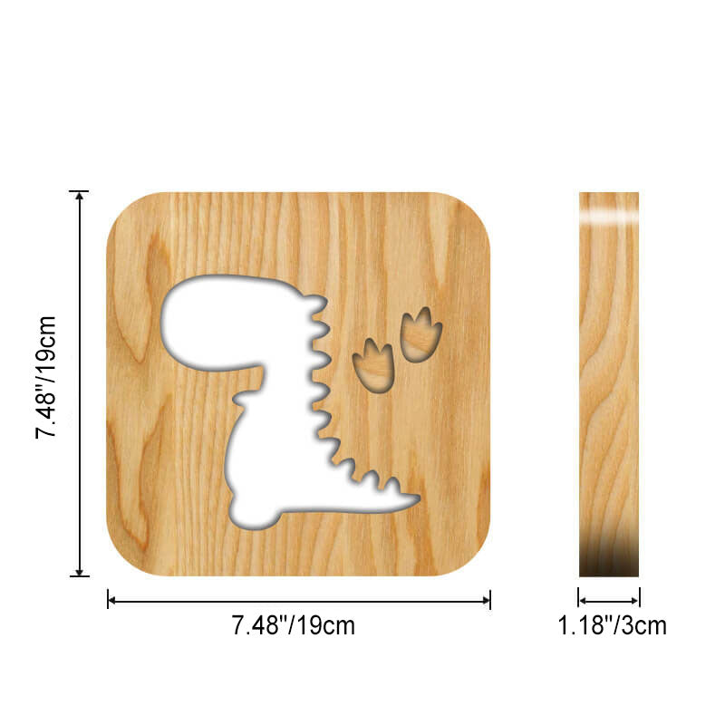 NovaDino USB LED Night Light Wooden Desk And Bedroom Lamp