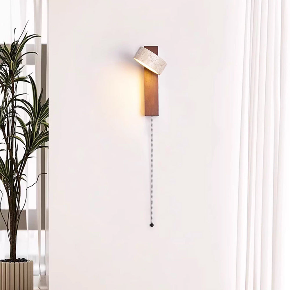 Ritta  Wall Light Travertine Wood | ventumra