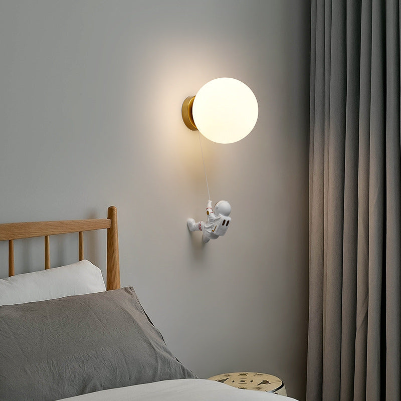 Aria Modern Moon LED Indoor Wall Lamp White Resin Kid's Room | ventumra