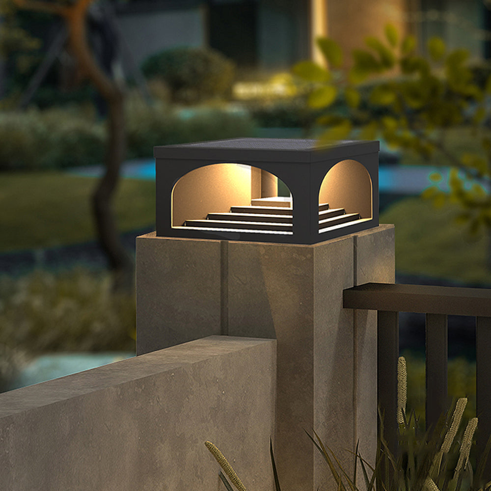Ray Modern Stair Metal Solar Outdoor Pier-Mount Pillar Light | ventumra