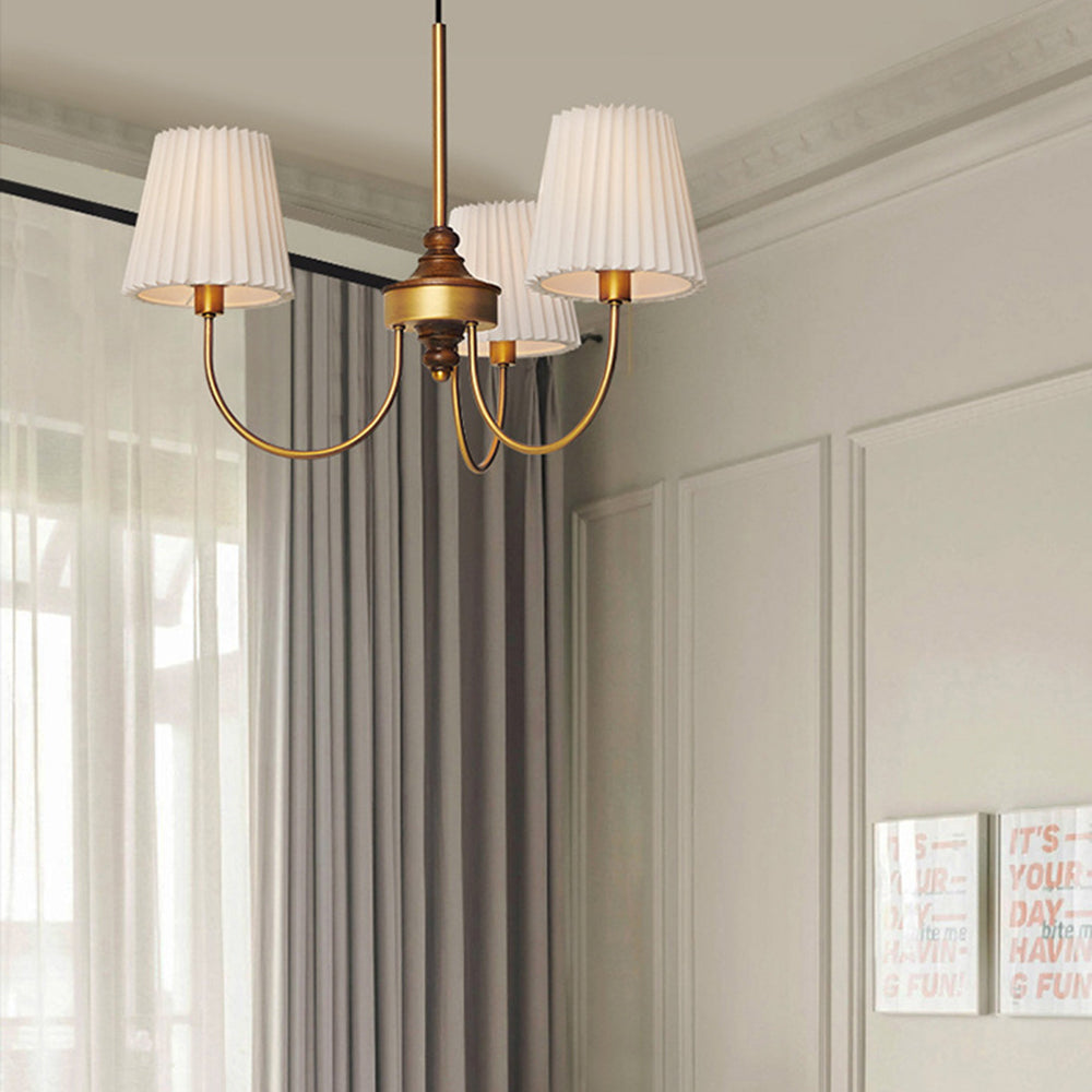 Silva Modern Retro Fabric Chandelier, White/Green | ventumra