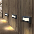 Ray Modern Metal Rectangular Outdoor Deck/Step Light, Black - Neutralighting