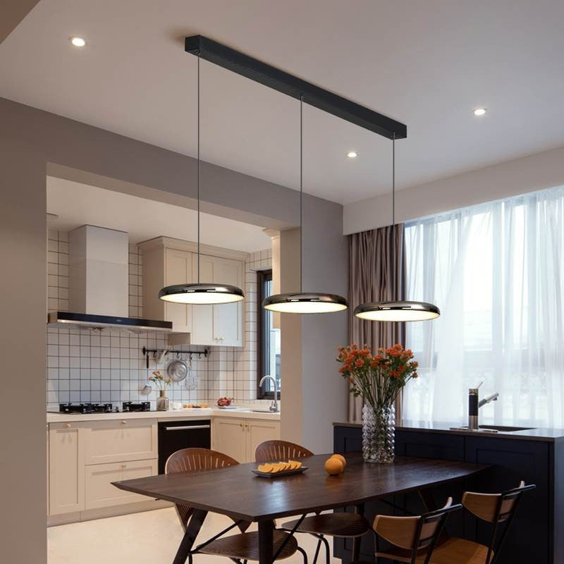 Aria Modern Minimalist Pendant Light Red Black Silver Metal Bedroom | ventumra