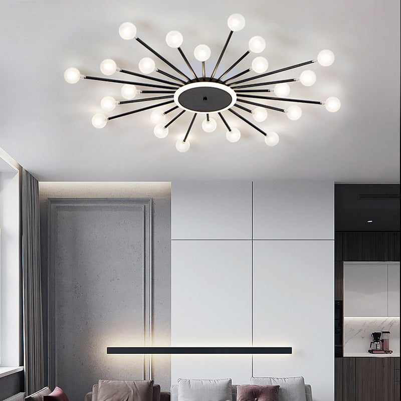Arisha Nordic LED Flush Mount Ceiling Light Gold/Black Metal Living Room | ventumra