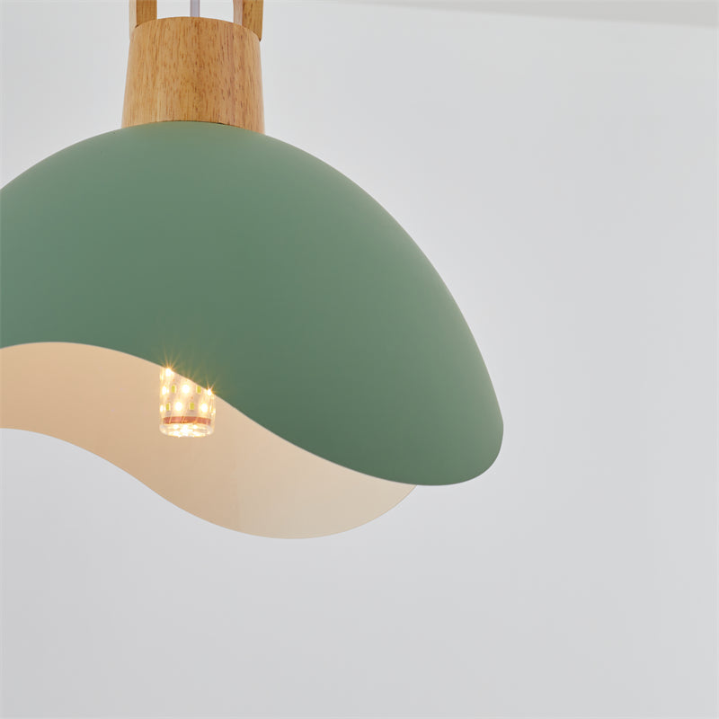Valentina Colorful Shade Single Pendant Lights, Wood & Metal | ventumra