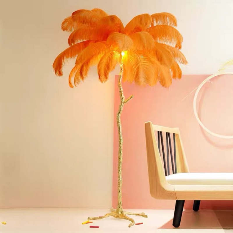 O'Moore Nordic Luxury Unique Ostrich Feather Floor Lamp/Table Lamp - Neutralighting