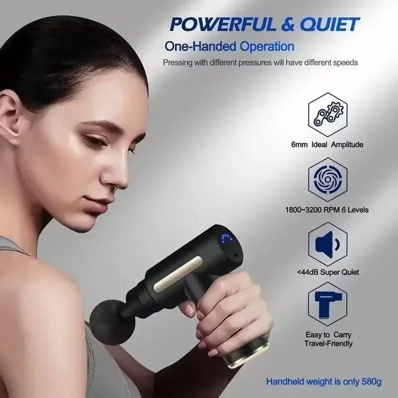 ZenPulse Rechargeable Percussion Massage Gun — Concentrated Deep Tissue Vibration