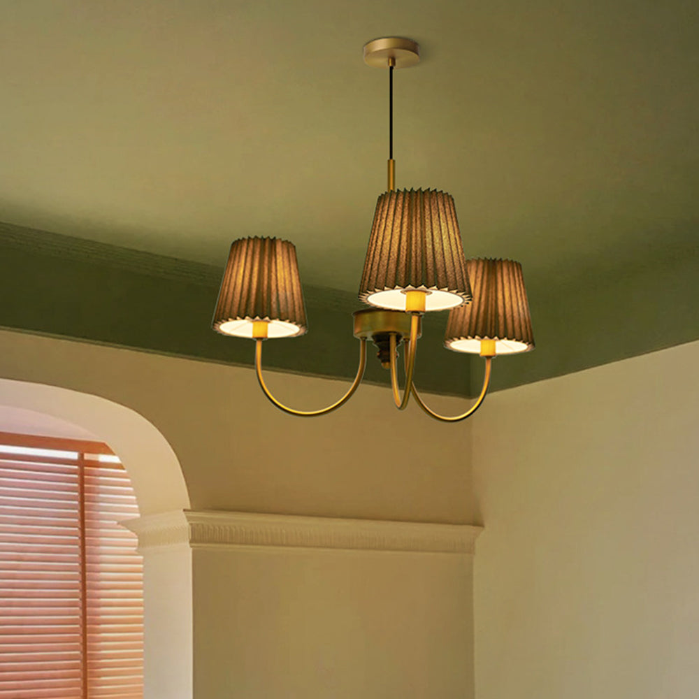 Silva Modern Retro Fabric Chandelier, White/Green | ventumra