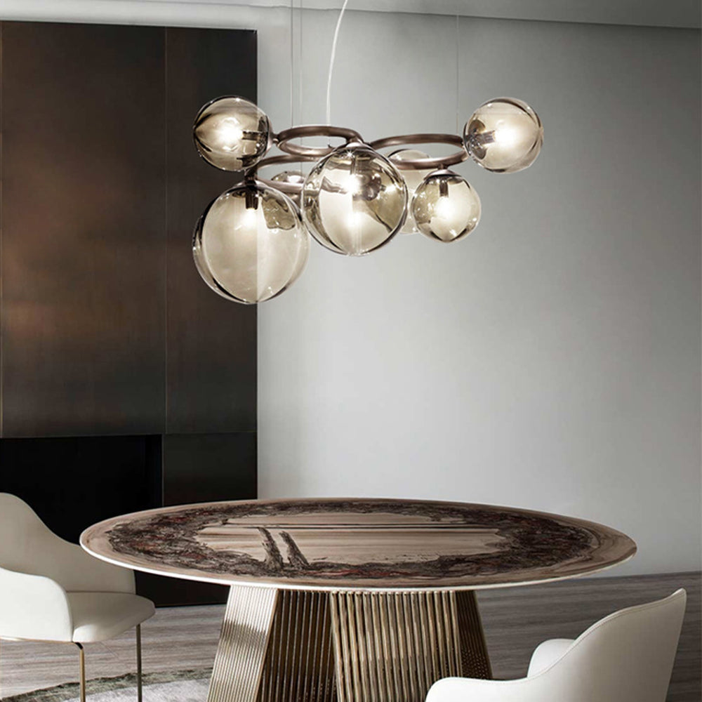Valentina Modern Designe Wave Metal/Glass Pendant Light, White/Gold | ventumra