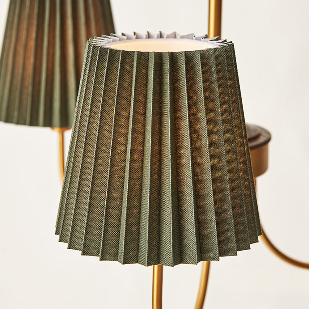Silva Modern Retro Fabric Chandelier, White/Green | ventumra