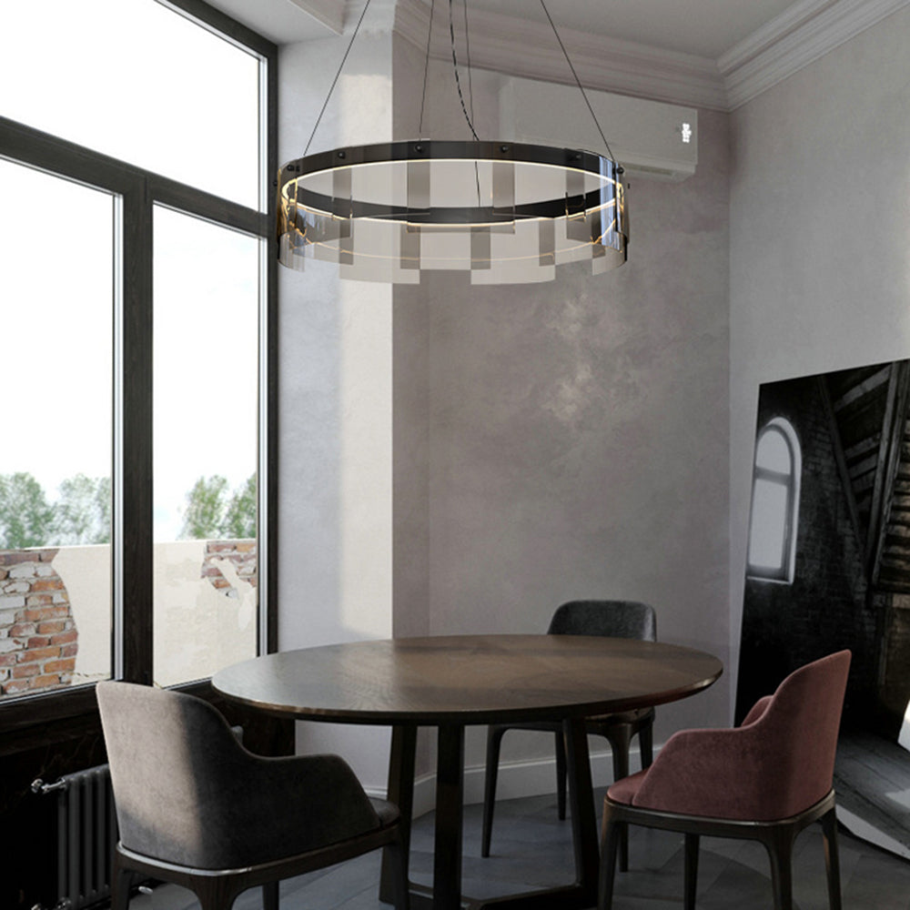 Arisha Modern Ring Metal Pendant Light, Black | ventumra