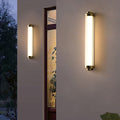 Ray Minimalist Cylindrical Metal Outdoor Wall Lamp, Black/Gold/Silver - Neutralighting