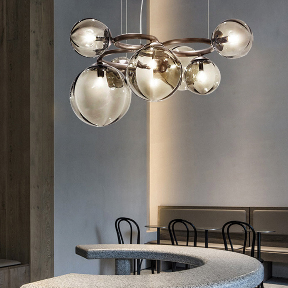 Valentina Modern Designe Wave Metal/Glass Pendant Light, White/Gold | ventumra