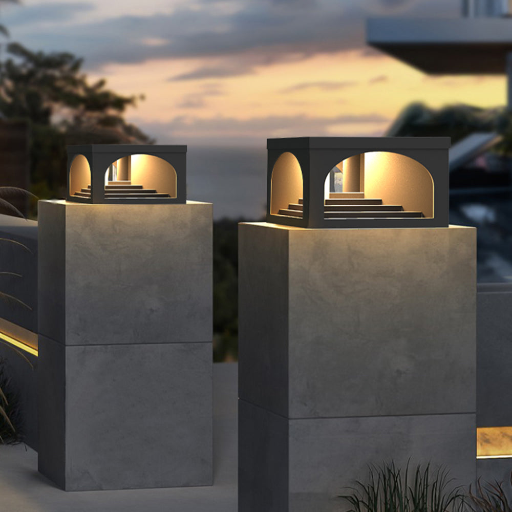 Ray Modern Stair Metal Solar Outdoor Pier-Mount Pillar Light | ventumra
