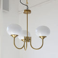 Valentina Retro Art Deco Globe Chandelier, White/Pink/Beige | ventumra