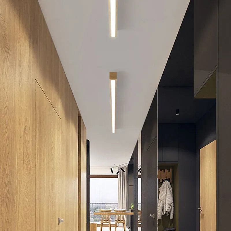 Arisha Linear Slim Ceiling Light, Wood | ventumra