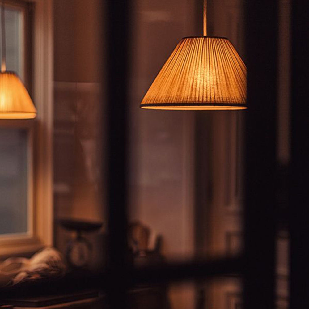 Ritta Falten Pendelleuchte Wabi Sabi, Metall/Stoff, Wohnzimmer | ventumra