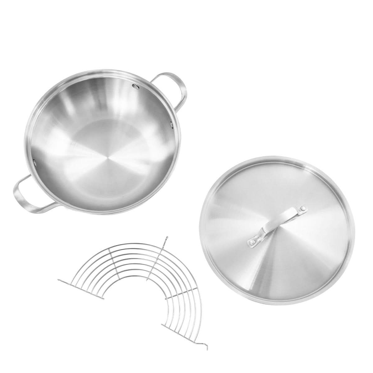 NovaCook Universal Stainless Steel Cooking Pot With Lid — Polished Silver Body