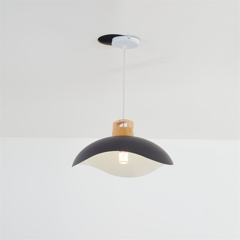 Valentina Colorful Shade Single Pendant Lights, Wood & Metal | ventumra