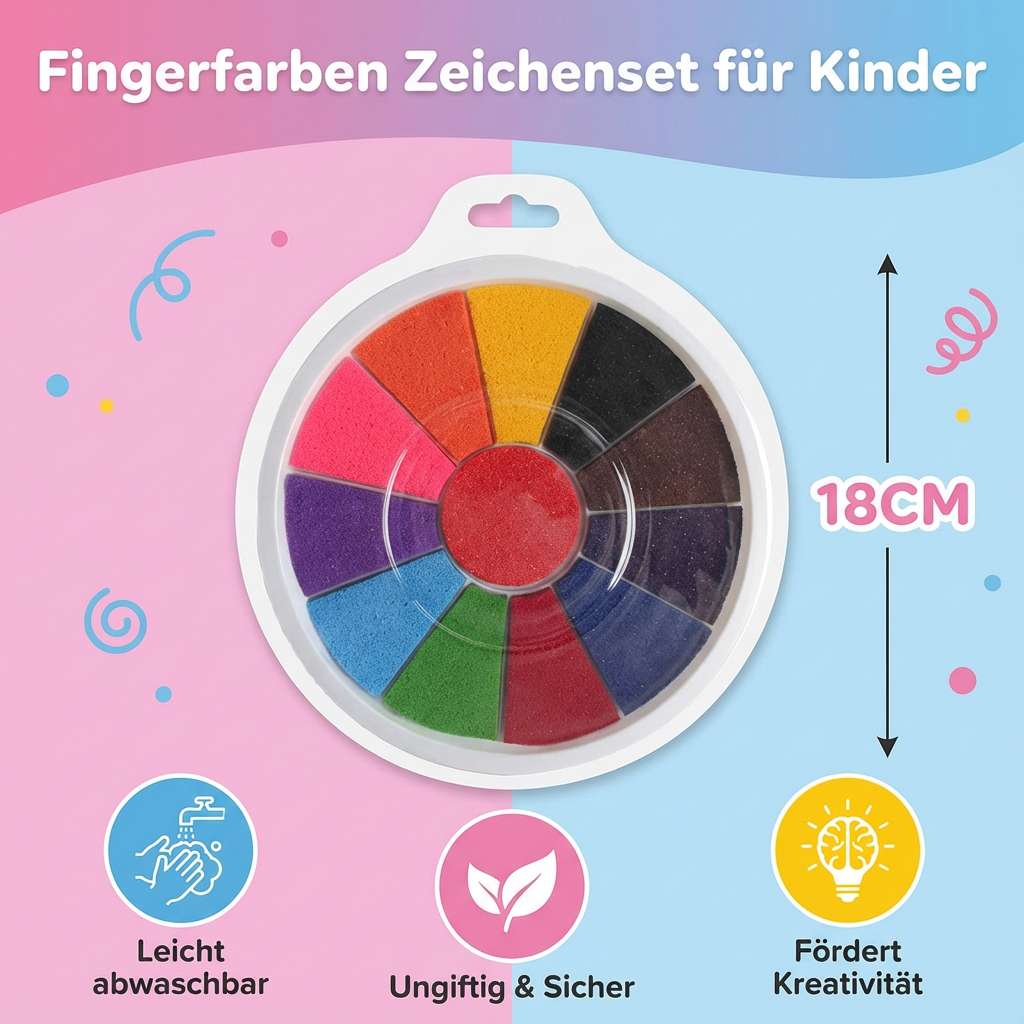 Set di colori a dita per bambini — Colori creativi per piccoli artisti