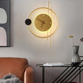 Arisha Wall Lamp Clock, Black & Gold | ventumra